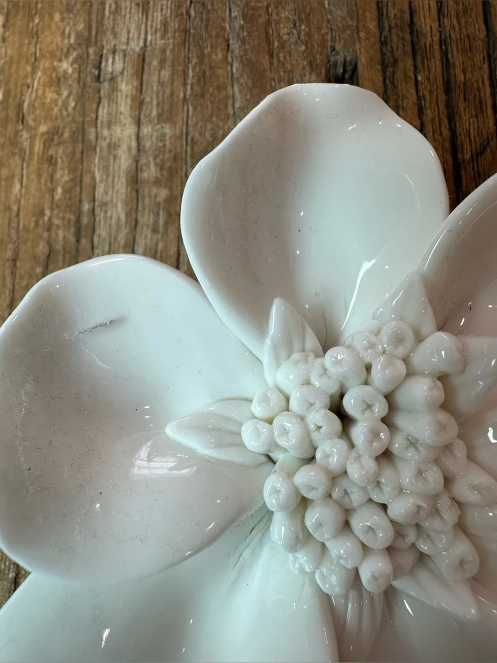 White Ceramic Floral Wall Accents - Set of 4